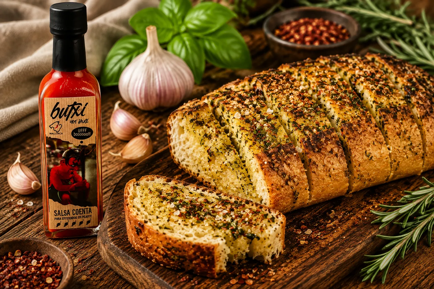 10-Minuten-Knoblauchbrot mit Butxi-Picante-Gewürz